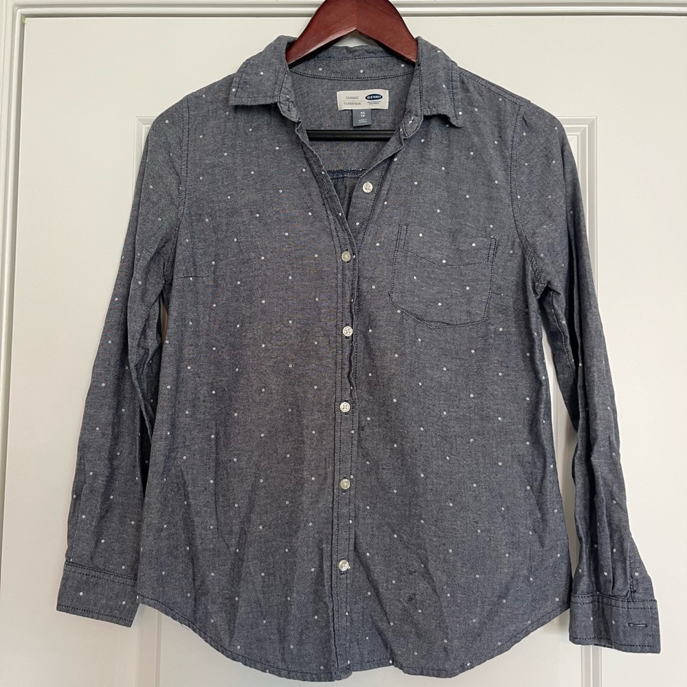 Old Navy Women’s Polka Dot Chambray Shirt